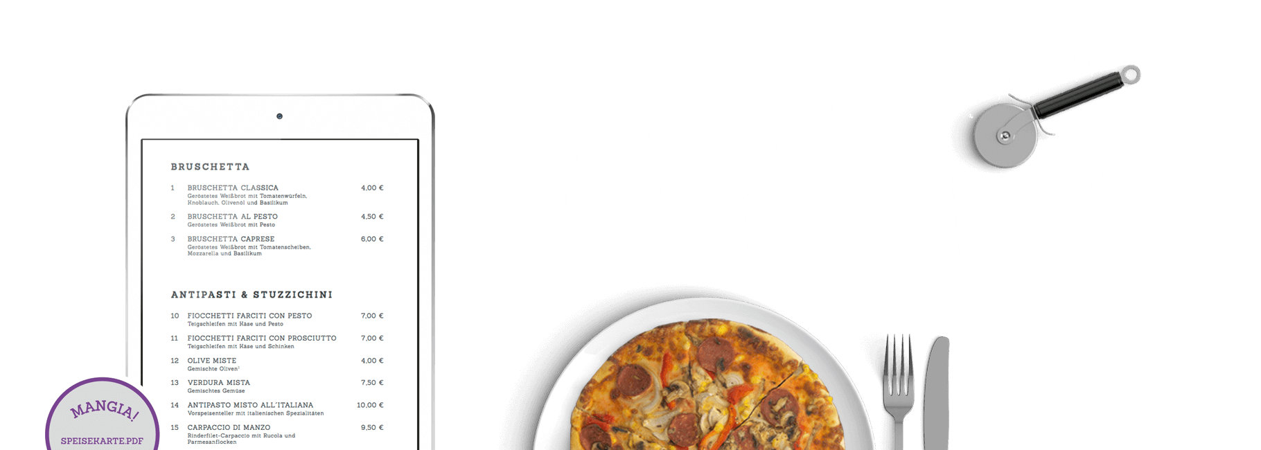 Desktop Ansicht: Ristorante Mangia Headerbild