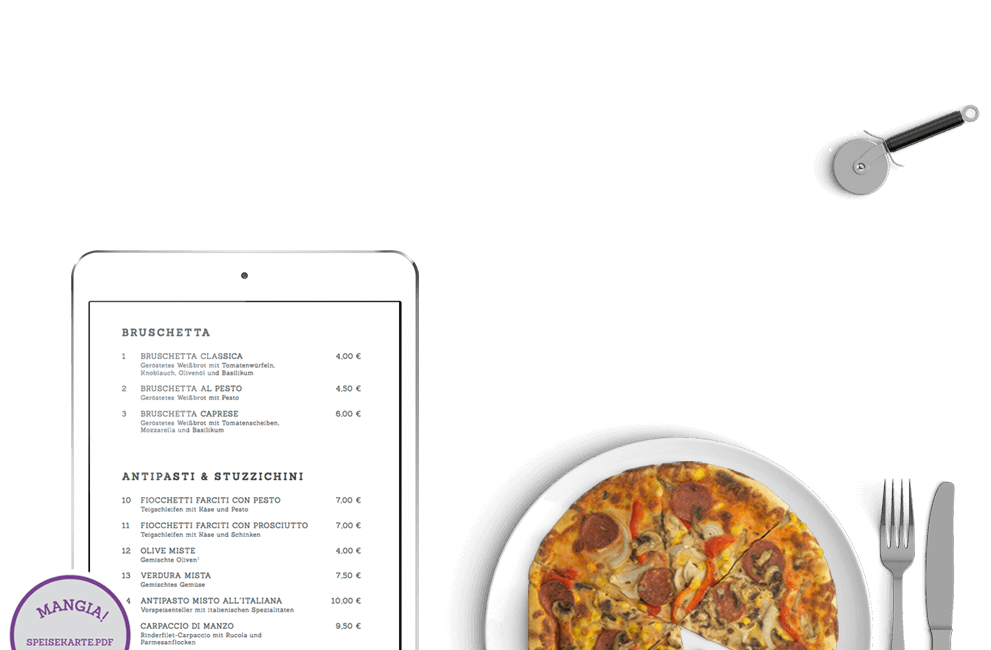 Tablet Ansicht: Ristorante Mangia Headerbild